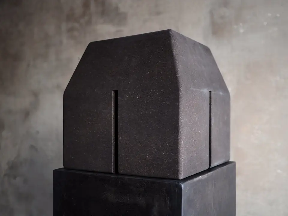 BTC Tabouret by Brendan Tadler, cork, matte grey-brown finish, view 2