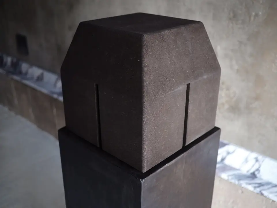 BTC Tabouret by Brendan Tadler, cork, matte grey-brown finish, view 3