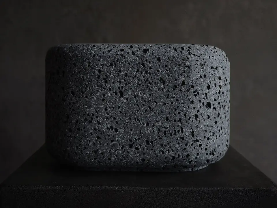 Large Marshmallow by Brendan Tadler, natural unfilled travertine, view 3