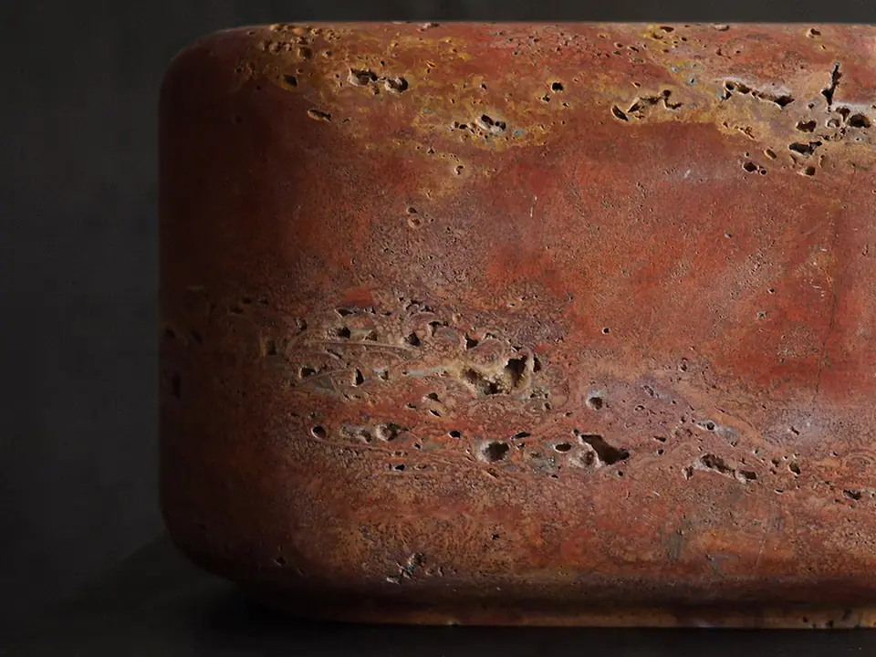 Large Marshmallow by Brendan Tadler, natural unfilled travertine, view 5