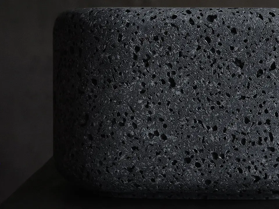 Large Marshmallow by Brendan Tadler, natural unfilled travertine, view 6