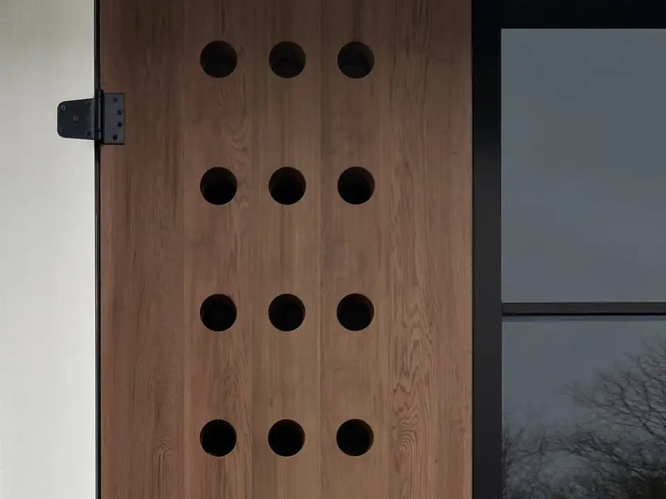 Porosity Shutters by Brendan Tadler, cedar, view 2