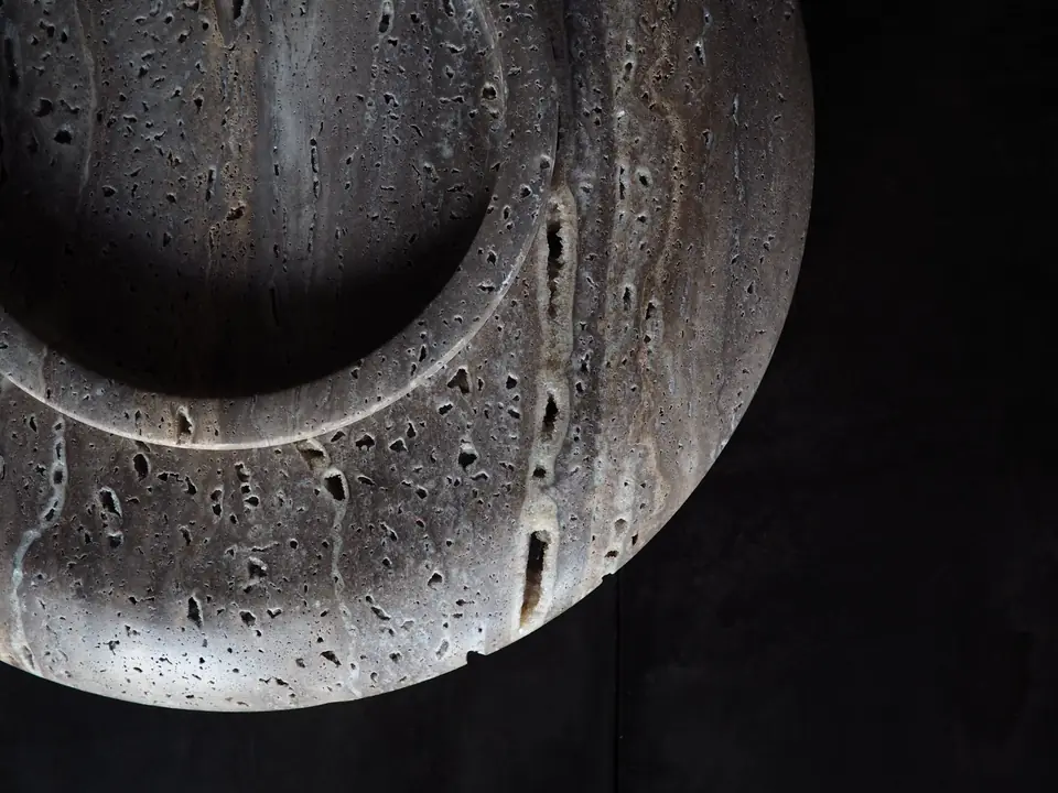 Stieglitz Vessel by Brendan Tadler, unfilled travertine, view 6